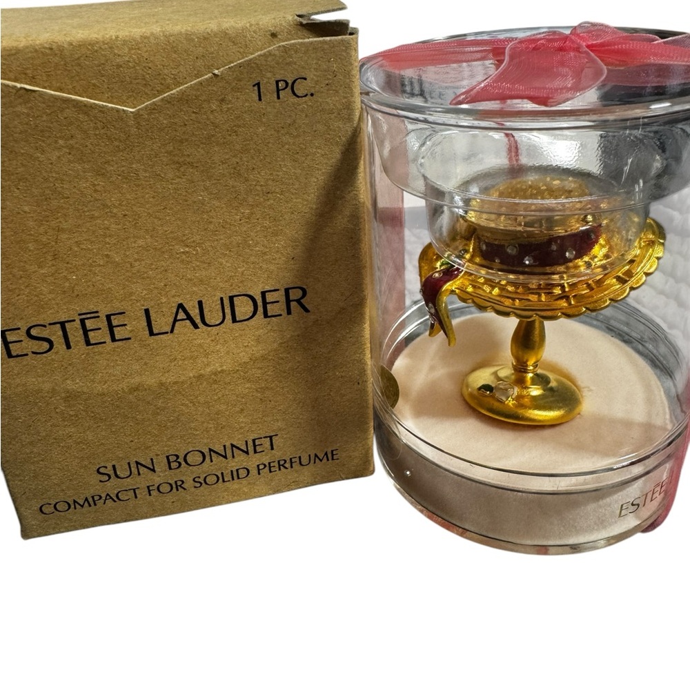 Elegant Gold And Red Swan Trinket Holder Sun Bonnet